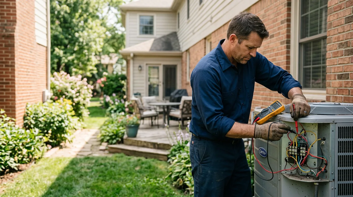 HVAC technician working near Oswego, IL